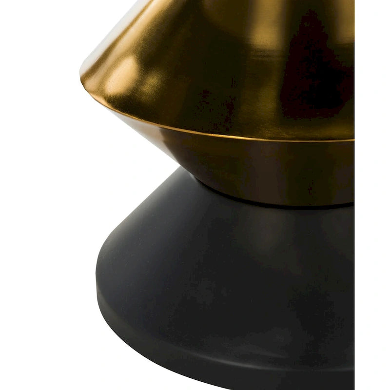 SAFAVIEH Margunde Tavolino Nero/Oro con Piano in Pietra - 14,3 x 14,3 x 16 - 14Lx14Px15A