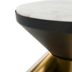 SAFAVIEH Margunde Tavolino Nero/Oro con Piano in Pietra - 14,3 x 14,3 x 16 - 14Lx14Px15A