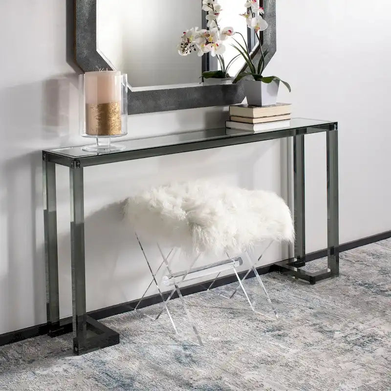 SAFAVIEH Couture Camryn Tavolo Consolle in Acrilico - Trasparente - 60 L x 10 P x 30 A - 52Lx10Px30A