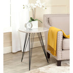Tavolino laterale Safavieh Luann bianco/nero laccato - 49,8 x 49,8 x 59,9 cm - 20Lx20Px24A