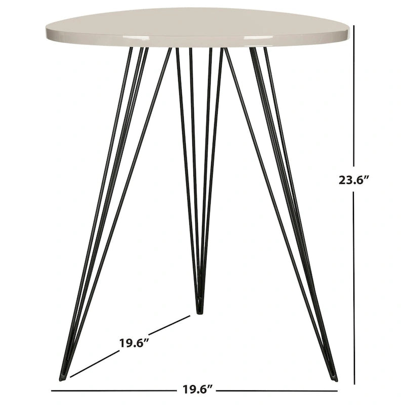 Tavolino laterale Safavieh Luann bianco/nero laccato - 49,8 x 49,8 x 59,9 cm - 20Lx20Px24A