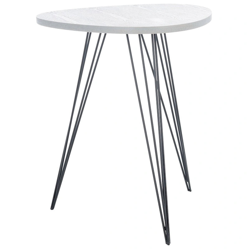 Tavolino laterale Safavieh Luann bianco/nero laccato - 49,8 x 49,8 x 59,9 cm - 20Lx20Px24A