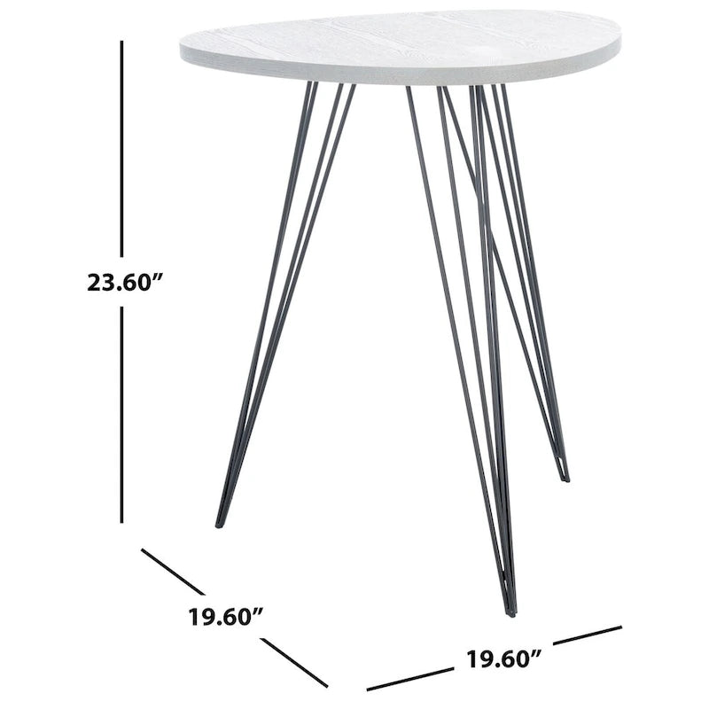 Tavolino laterale Safavieh Luann bianco/nero laccato - 49,8 x 49,8 x 59,9 cm - 20Lx20Px24A