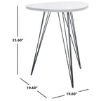 Tavolino laterale Safavieh Luann bianco/nero laccato - 49,8 x 49,8 x 59,9 cm - 20Lx20Px24A