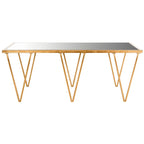 Tavolino da caffè Safavieh Armida anticato con foglie d'oro - 121,92 x 46,48 x 68,58 cm - 121,92 L x 45,72 P x 68,58 A