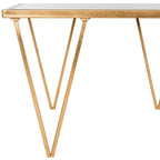 Tavolino da caffè Safavieh Armida anticato con foglie d'oro - 121,92 x 46,48 x 68,58 cm - 121,92 L x 45,72 P x 68,58 A