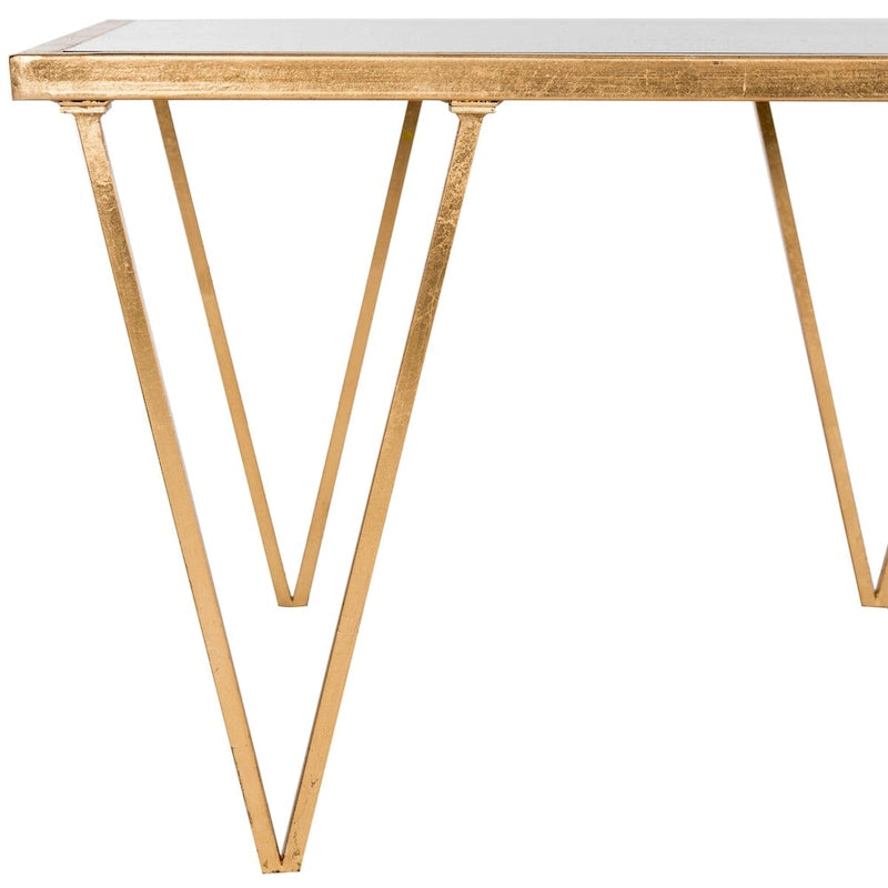 Tavolino da caffè Safavieh Armida anticato con foglie d'oro - 121,92 x 46,48 x 68,58 cm - 121,92 L x 45,72 P x 68,58 A