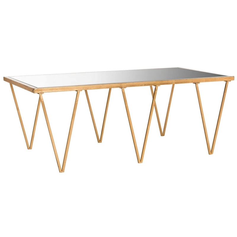 Tavolino da caffè Safavieh Armida anticato con foglie d'oro - 121,92 x 46,48 x 68,58 cm - 121,92 L x 45,72 P x 68,58 A