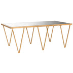 Tavolino da caffè Safavieh Armida anticato con foglie d'oro - 121,92 x 46,48 x 68,58 cm - 121,92 L x 45,72 P x 68,58 A