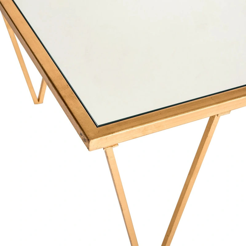 Tavolino da caffè Safavieh Armida anticato con foglie d'oro - 121,92 x 46,48 x 68,58 cm - 121,92 L x 45,72 P x 68,58 A