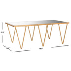 Tavolino da caffè Safavieh Armida anticato con foglie d'oro - 121,92 x 46,48 x 68,58 cm - 121,92 L x 45,72 P x 68,58 A
