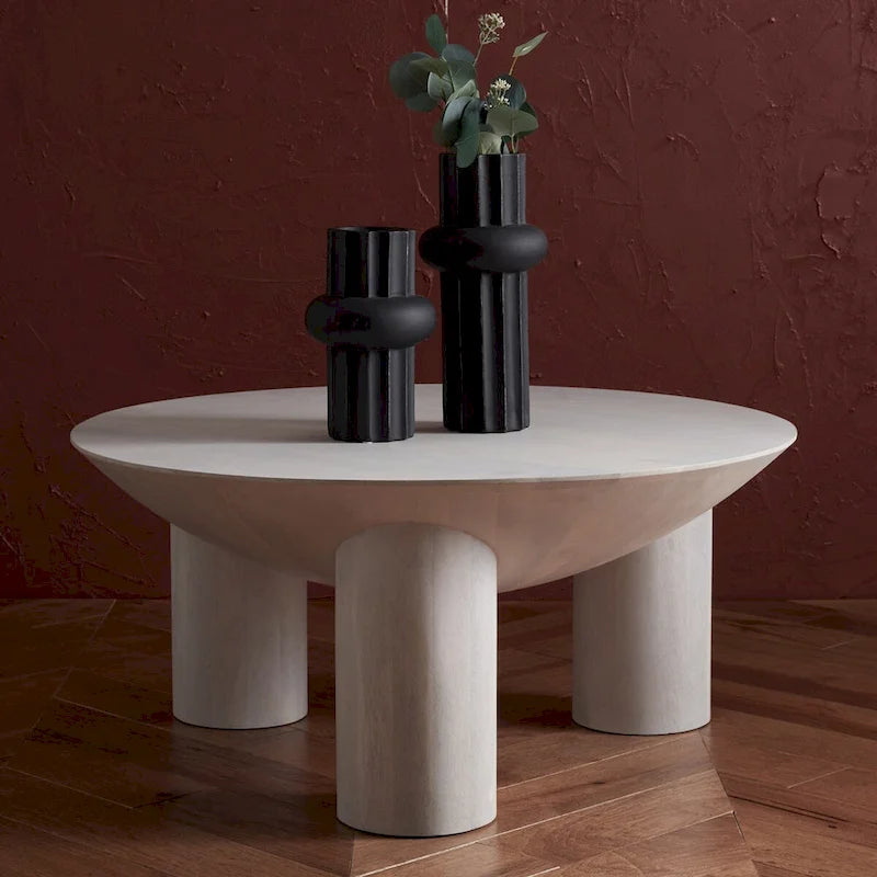 Tavolino da Caffè Rotondo in Legno Isavella di SAFAVIEH Couture - 89 L x 89 P x 41 A cm