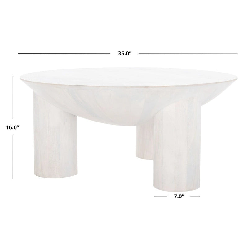 Tavolino da Caffè Rotondo in Legno Isavella di SAFAVIEH Couture - 89 L x 89 P x 41 A cm