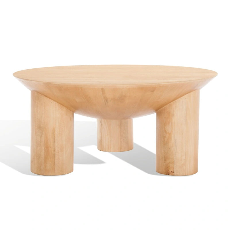Tavolino da Caffè Rotondo in Legno Isavella di SAFAVIEH Couture - 89 L x 89 P x 41 A cm