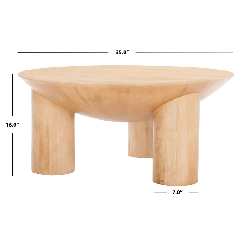 Tavolino da Caffè Rotondo in Legno Isavella di SAFAVIEH Couture - 89 L x 89 P x 41 A cm