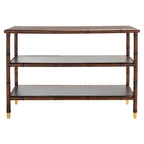 SAFAVIEH Francina Marrone Scuro/Oro Tavolo Consolle a 2 Ripiani - 42 L x 15.8 P x 29 A - 42Lx16Px29A