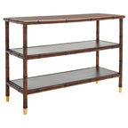 SAFAVIEH Francina Marrone Scuro/Oro Tavolo Consolle a 2 Ripiani - 42 L x 15.8 P x 29 A - 42Lx16Px29A