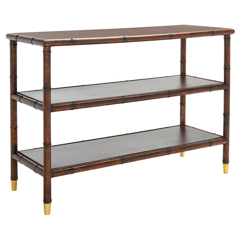 SAFAVIEH Francina Marrone Scuro/Oro Tavolo Consolle a 2 Ripiani - 42 L x 15.8 P x 29 A - 42Lx16Px29A