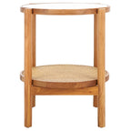 SAFAVIEH Couture Alberdine Tavolino d'Appoggio in Rattan/Vetro - 58,42 cm L x 58,42 cm P x 60,96 cm A - 23L x 23P x 24A