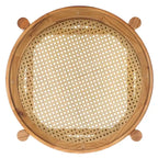 SAFAVIEH Couture Alberdine Tavolino d'Appoggio in Rattan/Vetro - 58,42 cm L x 58,42 cm P x 60,96 cm A - 23L x 23P x 24A