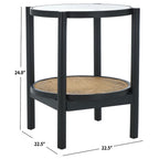 SAFAVIEH Couture Alberdine Tavolino d'Appoggio in Rattan/Vetro - 58,42 cm L x 58,42 cm P x 60,96 cm A - 23L x 23P x 24A
