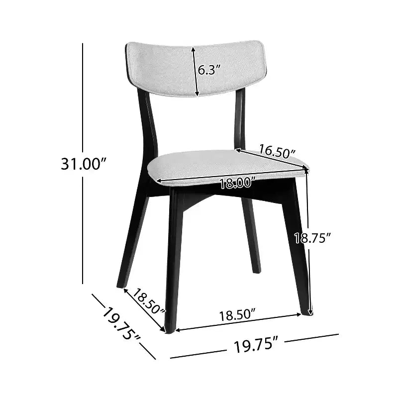 Sedie da pranzo Crystal in tessuto imbottito, design moderno di metà secolo