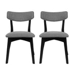 GDFStudio Crystal Mid Century Modern Fabric Upholstered Dining Chairs (Set of 2)