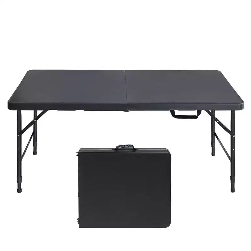 Tavolo Pieghevole Portatile da 120 cm per Interni ed Esterni Peso Massimo 135 kg Tavolo Pieghevole per Campeggio Nero