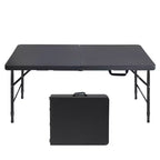 Tavolo Pieghevole Portatile da 120 cm per Interni ed Esterni Peso Massimo 135 kg Tavolo Pieghevole per Campeggio Nero