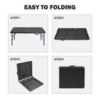 Tavolo Pieghevole Portatile da 120 cm per Interni ed Esterni Peso Massimo 135 kg Tavolo Pieghevole per Campeggio Nero