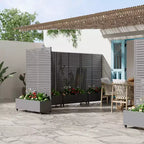 MAYEERTY Planter Box with Trellis Iron Gray Louvered Classic Style 72x35x16in 3-Piece Set