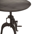 Tavolino laterale regolabile grande con manovella in metallo riciclato di World Interiors
