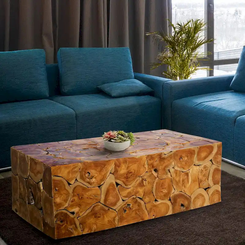 Chic Teak Tavolino da caffè Akar in legno di Teak rustico