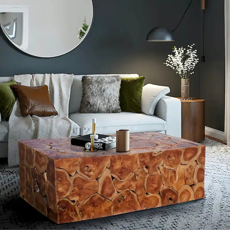Chic Teak Tavolino da caffè Akar in legno di Teak rustico