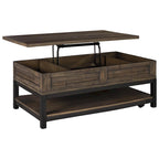 Johurst Grayish Brown Casual Rectangular Lift Top Cocktail Table