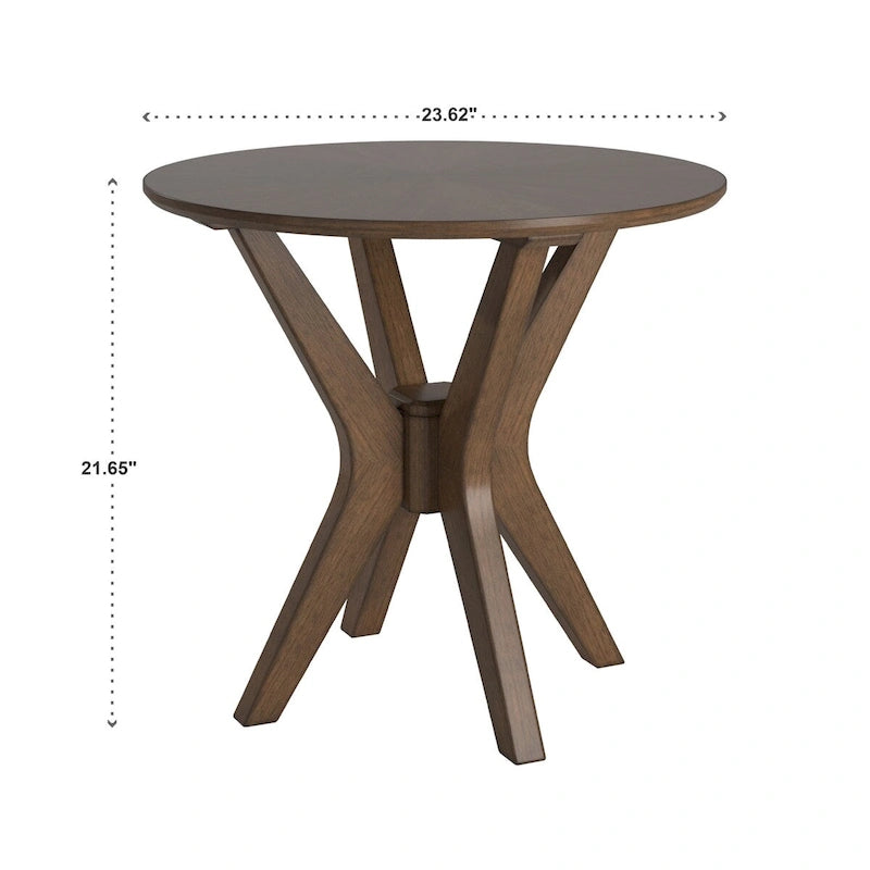 Rondo Tavolino rotondo di ispirazione Mid-Century con finitura noce di iNSPIRE Q Modern