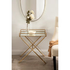 Tavolino con dettagli in metallo freccia Jalabert Silver Orchid - 21x14x26