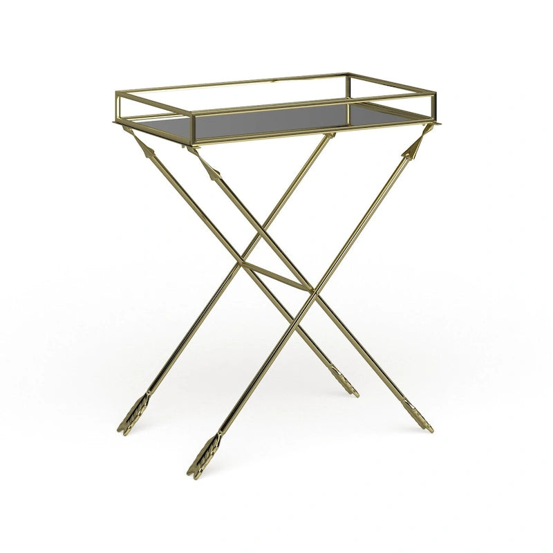 Tavolino con dettagli in metallo freccia Jalabert Silver Orchid - 21x14x26
