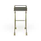 Tavolino con dettagli in metallo freccia Jalabert Silver Orchid - 21x14x26