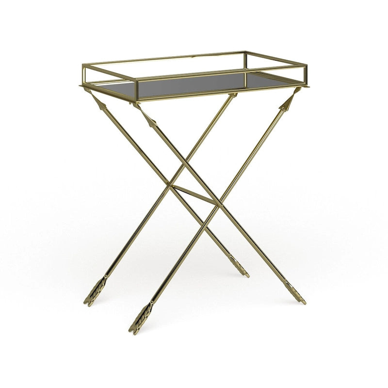 Tavolino con dettagli in metallo freccia Jalabert Silver Orchid - 21x14x26