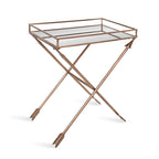 Tavolino con dettagli in metallo freccia Jalabert Silver Orchid - 21x14x26