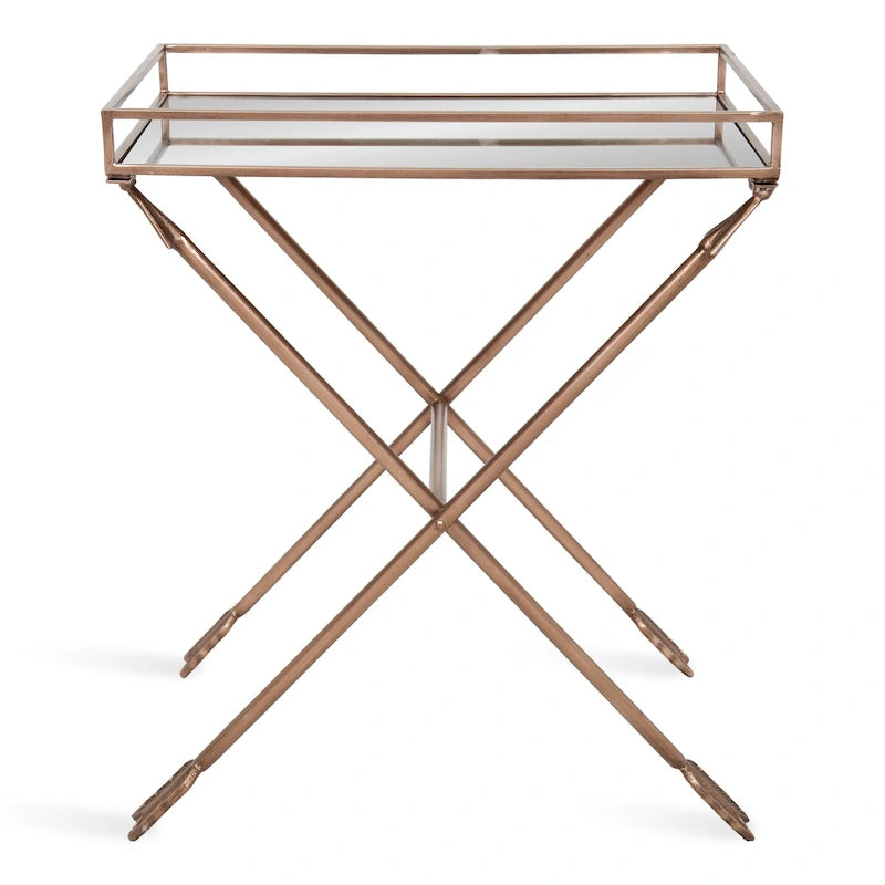 Tavolino con dettagli in metallo freccia Jalabert Silver Orchid - 21x14x26