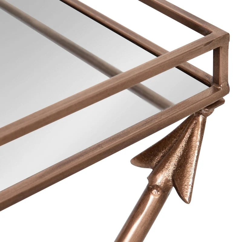 Tavolino con dettagli in metallo freccia Jalabert Silver Orchid - 21x14x26