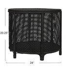 Tavolino d'appoggio in bambù e rattan