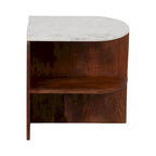 Tavolino Sagebrook Home Moderno Neutro in Legno/Marmo Marrone 20 a Mezzo Tondo - 20 x 20 x 20 - 20 x 20 x 20
