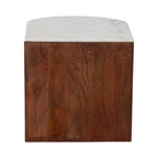 Tavolino Sagebrook Home Moderno Neutro in Legno/Marmo Marrone 20 a Mezzo Tondo - 20 x 20 x 20 - 20 x 20 x 20
