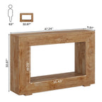 Rustic Console Sofa Table for Entryway, Hallway, Living Room - 47.24 W x 32.8 H x 11.81 D