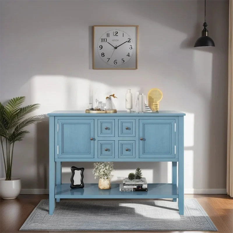 Cambridge Series Ample Storage Vintage Console Table w/Four Drawers