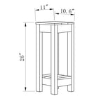 Tavolino/Tavolo d'Appoggio per Divano in Legno Massello Stile Rustico - 11 L x 26 A