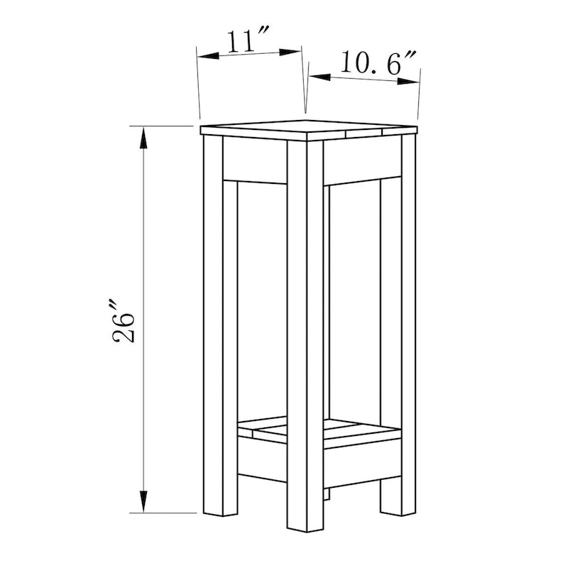 Tavolino/Tavolo d'Appoggio per Divano in Legno Massello Stile Rustico - 11 L x 26 A